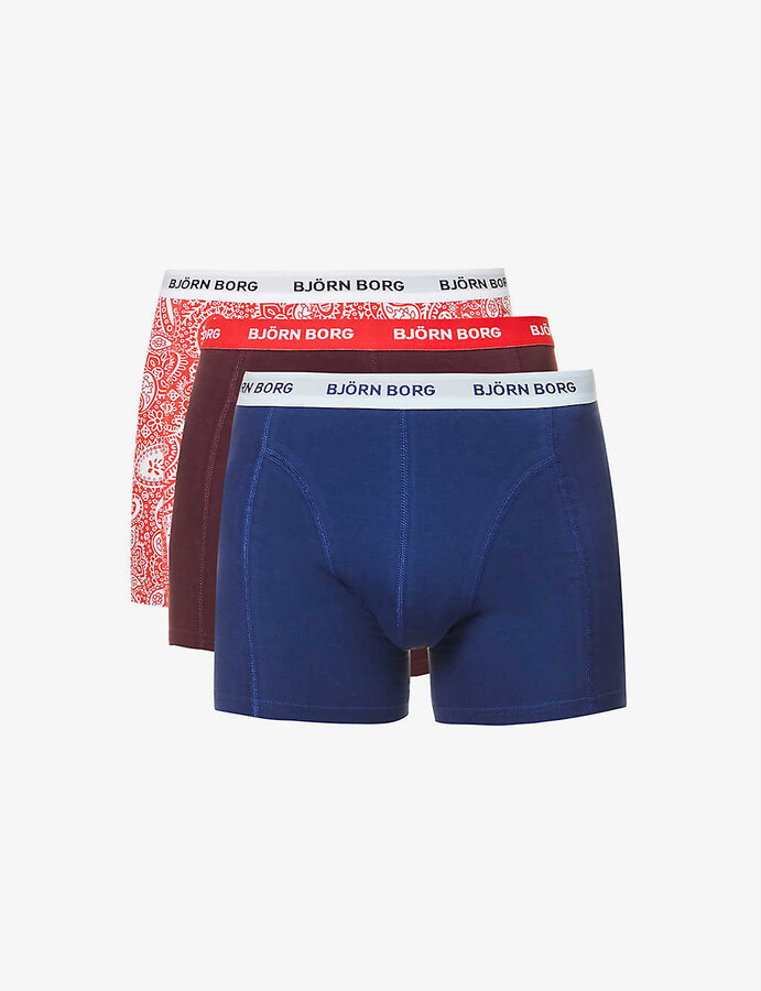 Bjorn Borg Essential fitted pack of three stretch-cotton boxer briefs -  ShopStyle