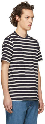 Sunspel Navy and White Classic Breton Stripe Classic T-Shirt