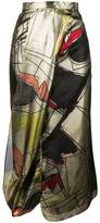 Thumbnail for your product : Chalayan pavement print metallic skirt
