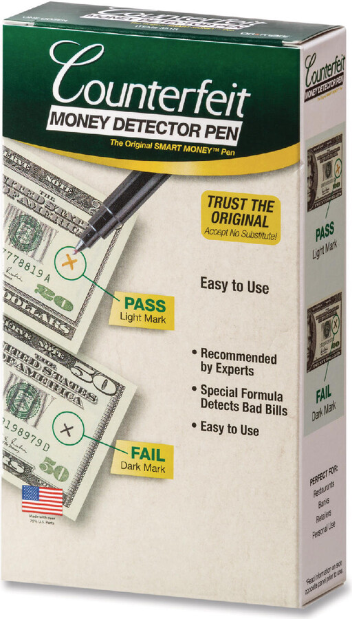 Dri Mark Smart Money Counterfeit Bill Detector Pen for Use with U. S. Currency - 12 pk.