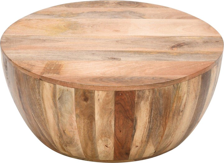 IH Design Bratton Mango Wooden Drum Coffee Table ShopStyle