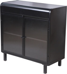 Ebern Designs Modern Sideboard Buffet Cabinet with Tempered Figured Glass Doors Flip Top Inner Shelves Metal Frame Storage Console for Dining Room Kitchen Livi