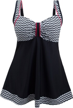 Plus Size Swimsuit Miraclesuit Women's Plus Size One Piece Swimsuit | V-Neck, Soft Cup, Slimming Control Fabric Oceanus V-neck One Piece