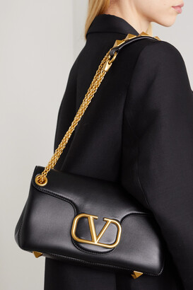 VALENTINO GARAVANI Stud Sign textured-leather shoulder bag