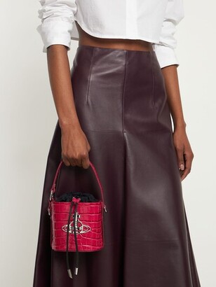 Vivienne Westwood Daisy croc embossed leather bucket bag