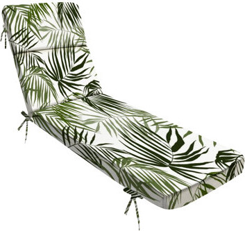 Outdoor Indoor 3'' Lounge Patio Cushion Seamless palm leaves Water-Resistant Chaise Lounge Cushion for Chair Patio Furniture Seat Cushion