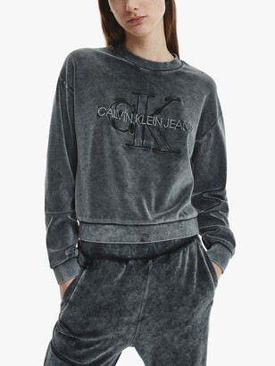 Calvin Klein Jeans Washed Velvet Sweatshirt - ShopStyle Jumpers & Hoodies