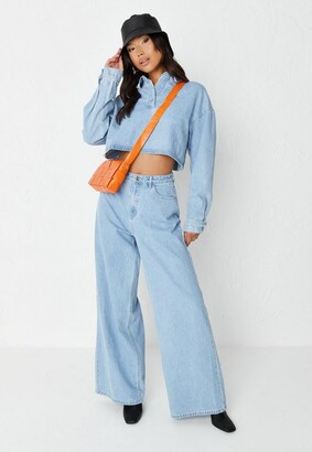 Missguided Tall Blue Co Ord Wide Leg Jeans - ShopStyle