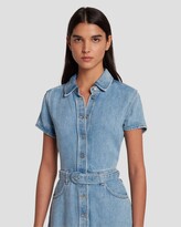 Thumbnail for your product : 7 For All Mankind Denim Lustre Shirt Dress in Volcan Blue