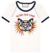 Gucci T-shirt avec motif chat appliqu 