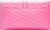 Thumbnail for your product : Saint Laurent Hot Pink Leather Quilted Envelope Clutch