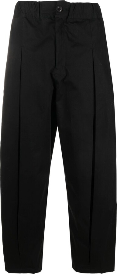 SAGE NATION Black Box Pleat Cotton Trousers