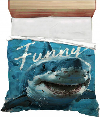 VisionDecor Shark Bedding Wildlife depiction Comforter Humorous_13287