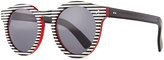 Thumbnail for your product : Illesteva Leonard II Striped Sunglasses, Black/White