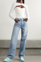 Thumbnail for your product : GRLFRND Brooklyn Distressed High-rise Straight-leg Jeans - Light denim