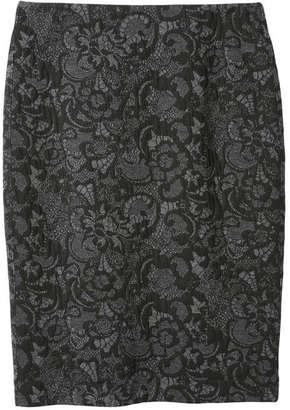 Joe Fresh Women's Print Pencil Skirt, Black (Size M)