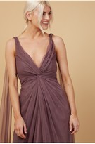Thumbnail for your product : Little Mistress Bridesmaid Eden Mauve Knot-Front Maxi Dress