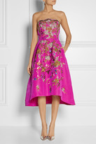 Thumbnail for your product : Oscar de la Renta Embroidered silk-faille dress