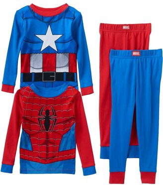 Marvel Spider-Man & Captain America Toddler Boy 4-pc. Tee & Pants Pajama Set