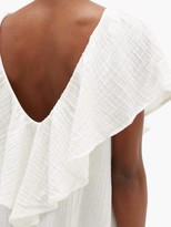 Thumbnail for your product : Anaak - Brigitte Ruffle V-neck Cotton-muslin Dress - White