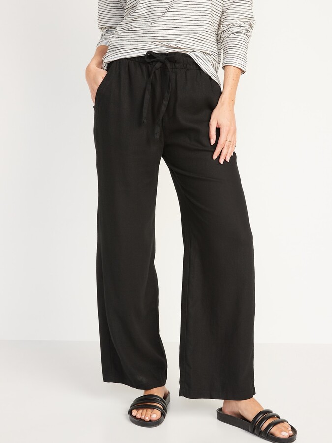 Old Navy High-Waisted Wide-Leg Linen-Blend Pants for Women - ShopStyle