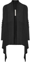 Thumbnail for your product : Rick Owens Asymmetric Ribbed Wool Cardigan - Black