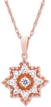 Macy's Wrapped in Love Diamond Openwork Star Pendant Necklace (1/3 ct. t.w.) in 14k Rose Gold, Created for