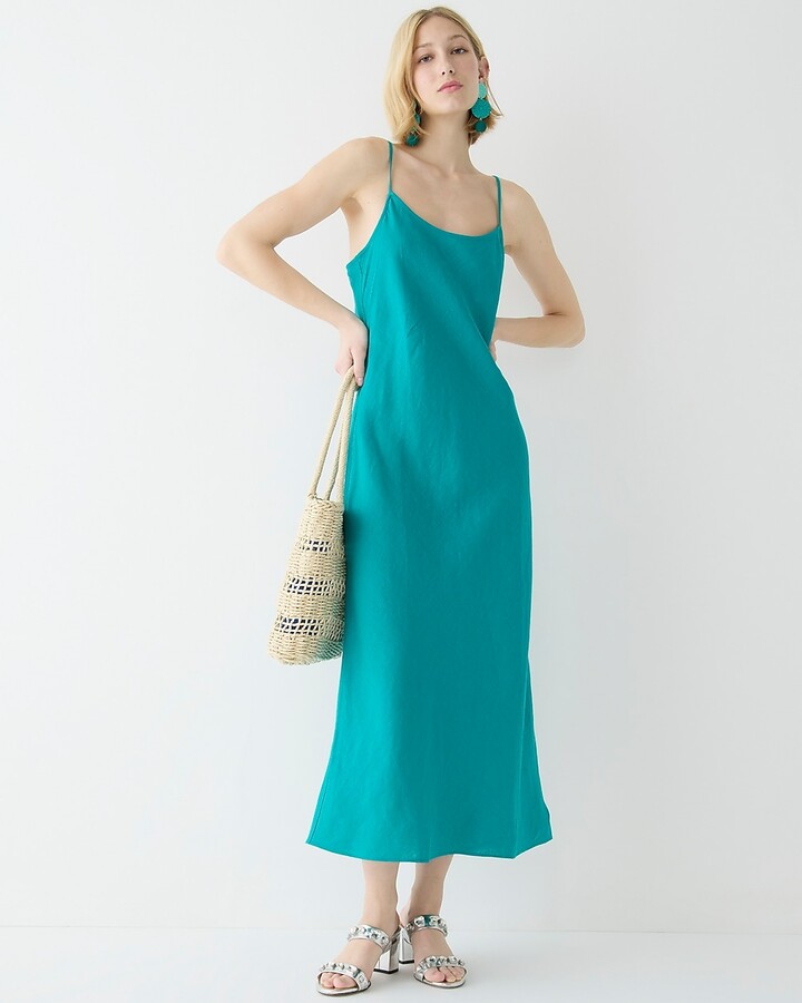 J.Crew Tall slip dress in linen ShopStyle