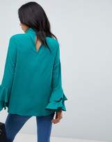 Thumbnail for your product : ASOS Maternity Cut Out Neck Flared Sleeve Blouse