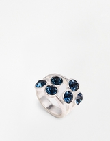 Thumbnail for your product : Pilgrim Crystal Adjustable Ring - Silver plated blue