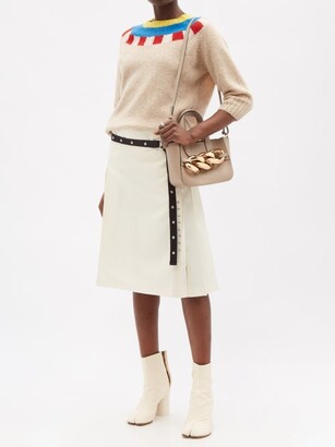 LA FETICHE Gertrude Belted Cotton-twill Skirt - Cream Multi
