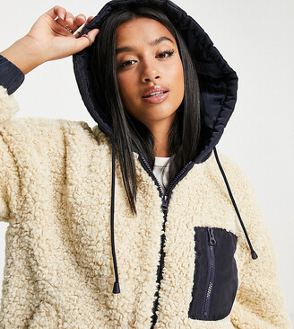 borg jacket with hood