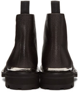 Thumbnail for your product : Alexander McQueen Black Pebble Grained Lace-Up Boots