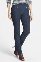 Thumbnail for your product : Jag Jeans 'Peri' Pull-On Straight Leg Jeans (Dark Shadow) (Petite)