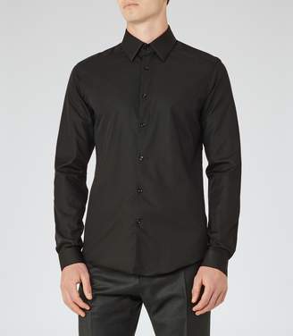 Reiss Dimarco - Slim Cotton Shirt in Dark Ivy
