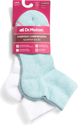 TJMAXX 2Pk Marl Compression Quarter Socks For Women, Nylon/Spandex/Cotton