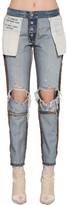 Thumbnail for your product : Unravel Inside Out Reversible Cotton Denim Jeans