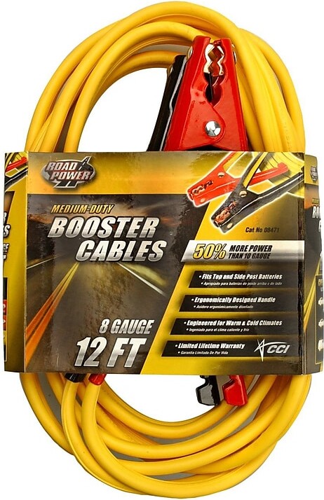 Coleman Cable 08471 8-Gauge Medium Duty Booster Cables, 12-Feet