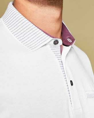 Ted Baker RICKEE Flat knit collar cotton polo shirt