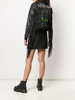 Thumbnail for your product : Diesel Painted Fringed Biker Jacket