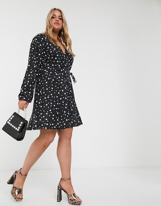 Simply Be wrap dress in star print
