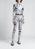 Thumbnail for your product : Dolce & Gabbana Logo-Print Banded Leggings