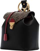 Thumbnail for your product : Fendi black and brown logo leather backpack