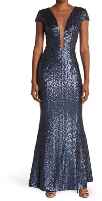 michelle sequin gown dress the population