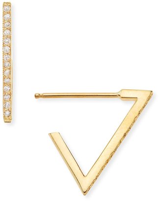 Chicco Zoe 14k Pave Diamond Triangle Earrings