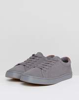 Thumbnail for your product : ASOS DESIGN lace up sneakers in grey real suede