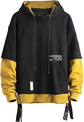 patchwork hoodie mens