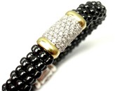 Thumbnail for your product : Lagos Black Caviar 18K Yellow Gold Silver Beaded 0.72ctw Diamond Bracelet