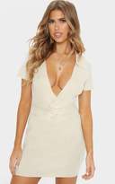 Thumbnail for your product : PrettyLittleThing Stone Knitted Twist Front Dress