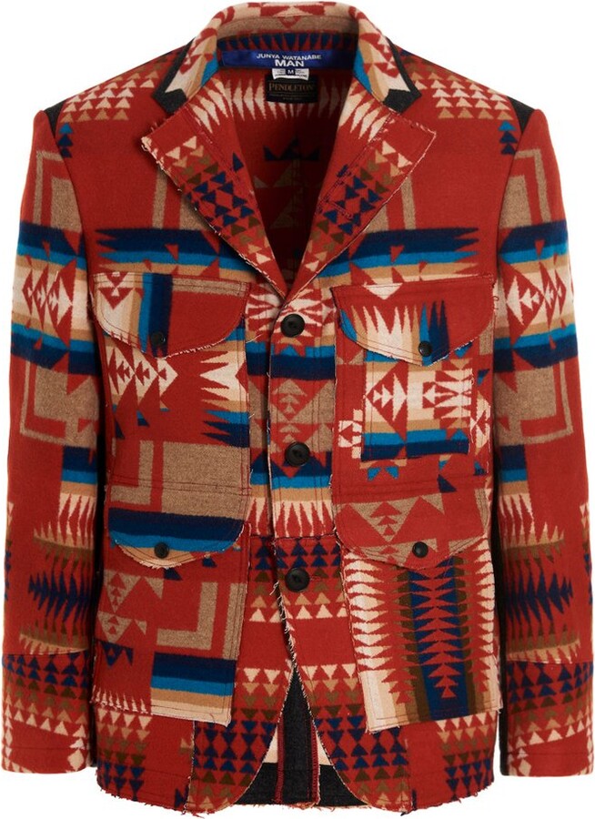 Junya Watanabe All-Over Pattern Single-Breasted Jacket